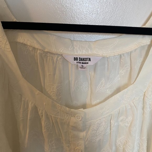 NWOT BB Dakota Canyon Sunrise White Boho Blouse, S/M - Picture 5 of 6